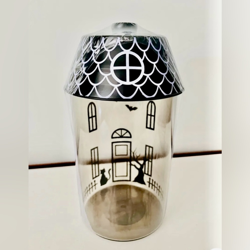 Target Bullseye Playground Halloween Black Glass Haunted House Canister